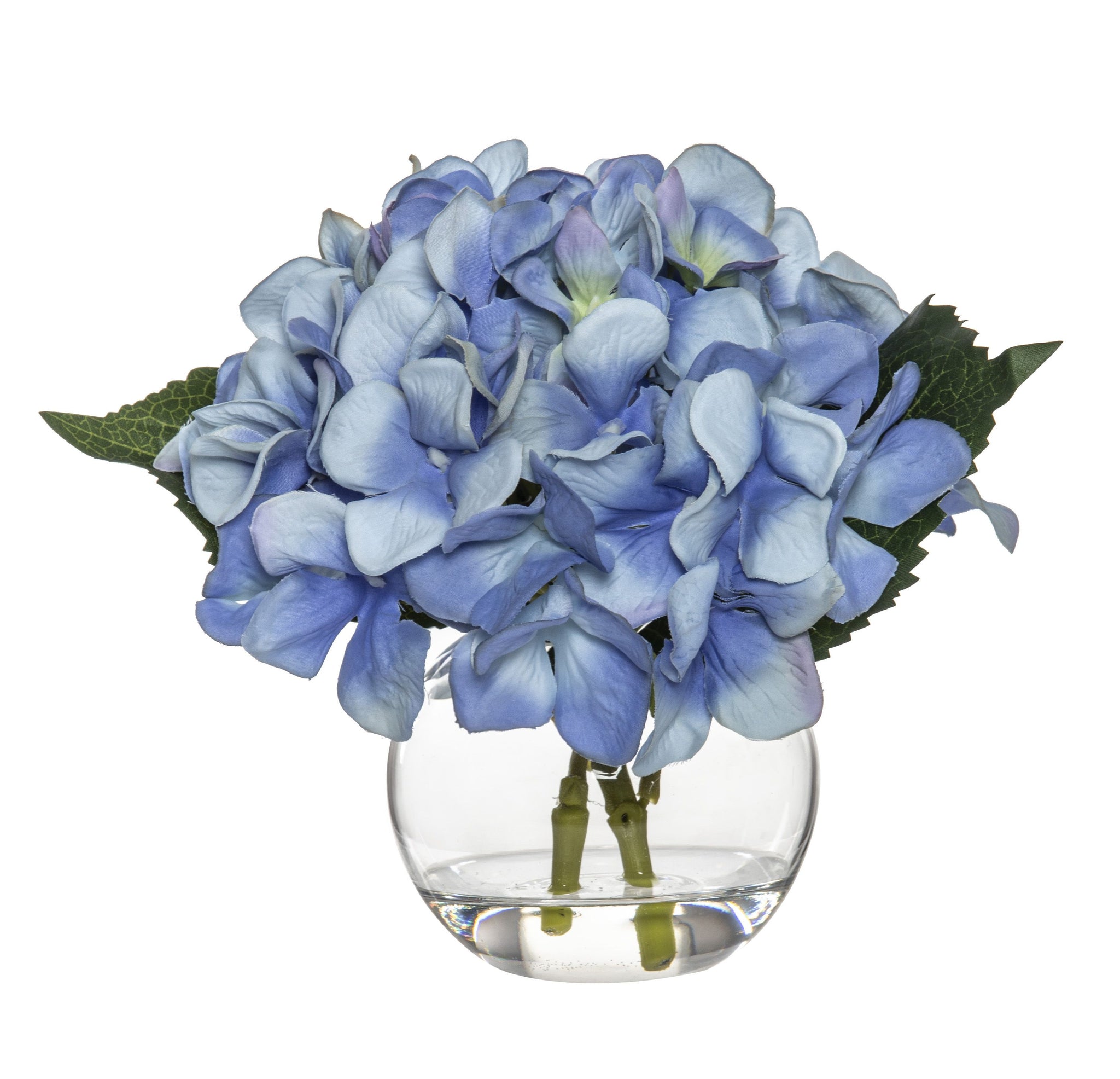 Mini Blue Hydrangea In Sphere Vase - Seconds – Luxe Furniture & Homewares